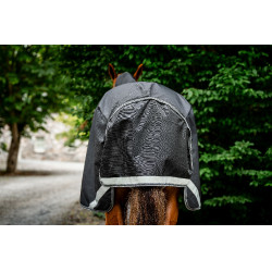 Manta Horseware Rambo 1680D Turnout Plus 100g Negro / tormenta / gris plateado