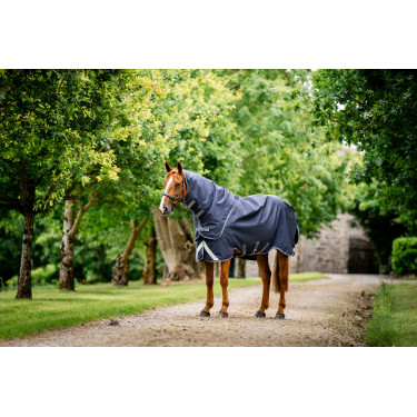 Manta Horseware Rambo Duo Ripstop Plus Turnout Bundle (100g + 100g + 200g) Marino / tormenta / gris plateado Azul marino