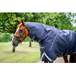 Manta Horseware Rambo Duo Ripstop Plus Turnout Bundle (100g + 100g + 200g) Marino / tormenta / gris plateado Azul marino