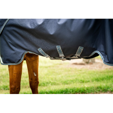 Manta Horseware Rambo Duo Ripstop Plus Turnout Bundle (100g + 100g + 200g) Marino / tormenta / gris plateado Azul marino