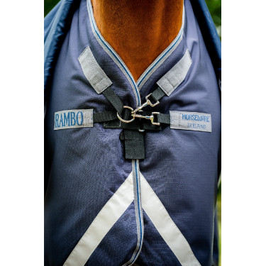 Manta Horseware Rambo Duo Ripstop Plus Turnout Bundle (100g + 100g + 200g) Marino / tormenta / gris plateado Azul marino