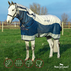 Cobertura Horseware Rambo Summer Series V-Front Azúl marino / gris Cobertura Horseware Rambo Summer Series V-Front Azúl marino / gris
