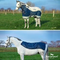 Cobertura Horseware Rambo Summer Series V-Front Azúl marino / gris Cobertura Horseware Rambo Summer Series V-Front Azúl marino / gris