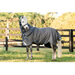 Manta Horseware Rhino Hexstop Plus Poney Turnout 250g VL Gris / índigo / marino