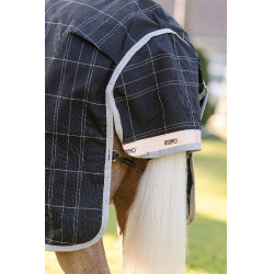 Cobertura Horseware Rhino Wug Poney Turnout 0g Negro / cuadros blanco gris