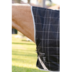 Manta Horseware Rhino Wug Poney Turnout 100g Negro / cuadros blanco gris