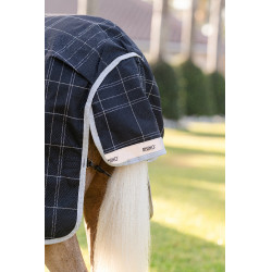Manta Horseware Rhino Wug Poney Turnout 100g Negro / cuadros blanco gris