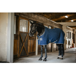 Manta secante Horseware Rambo Techni Waffle Cooler Marino / tormenta / gris plateado Azul marino