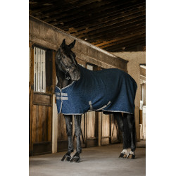Manta secante Horseware Rambo Techni Waffle Cooler Marino / tormenta / gris plateado Azul marino