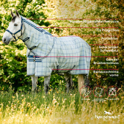 Cubrecuello anti-moscas Horseware Newmarket Marine witney Azul marino
