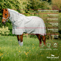 Cubrecuello anti-moscas Horseware Newmarket Carbón de leña Witney Gris