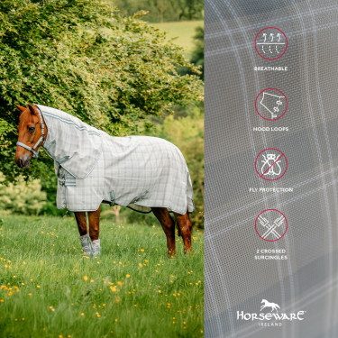 Cubrecuello anti-moscas Horseware Newmarket Carbón de leña Witney Gris