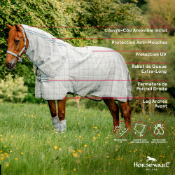 Cubrecuello anti-moscas Horseware Newmarket Carbón de leña Witney Gris