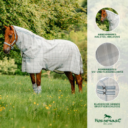 Cubrecuello anti-moscas Horseware Newmarket Carbón de leña Witney Gris