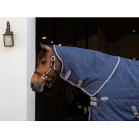 Cubrecuellos de cuadra Horseware Rhino 200g Negro / gris titanio / azul clásico