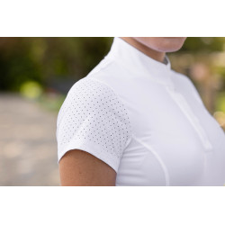Polo de competición Covalliero mujer Blanco Polo de competición Covalliero mujer Blanco