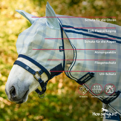 Máscaras anti-moscas Horseware Newmarket Marine witney Azul marino