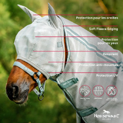 Máscaras anti-moscas Horseware Newmarket Carbón de leña Witney Gris