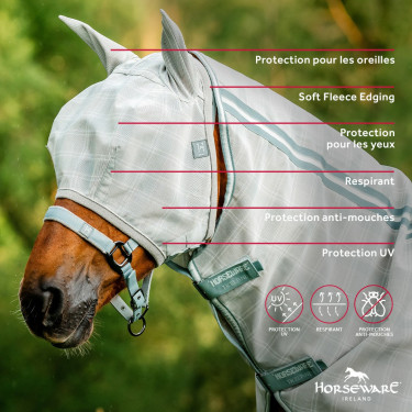 Máscaras anti-moscas Horseware Newmarket Carbón de leña Witney Gris