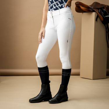 Pantalón Horseware AA Aria con parches en las rodillas y cintura de altura media Blanco