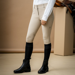 Pantalón Horseware AA Aria con parches en las rodillas y cintura de altura media Beige Pantalón Horseware AA Aria con parches en las rodillas y cintura de altura media Beige