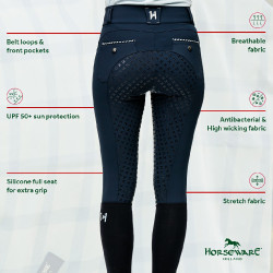 Pantalón Horseware Newmarket talle alto full seat Azúl marino / azúl marino