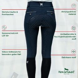 Pantalón Horseware Newmarket talle alto full seat Azúl marino / azúl marino