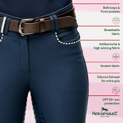Pantalón Horseware Newmarket talle alto full seat Azúl marino / azúl marino