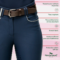 Pantalón Horseware Newmarket talle alto full seat Azúl marino / azúl marino