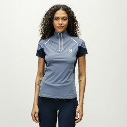 Polo 1/4 cremallera Horseware Stamina de manga corta Azul