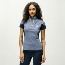 Polo 1/4 cremallera Horseware Stamina de manga corta Azul