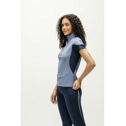 Polo 1/4 cremallera Horseware Stamina de manga corta Azul