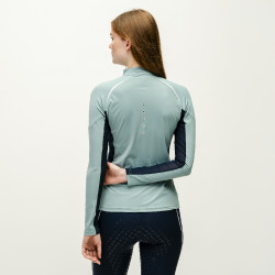 Polo 1/4 cremallera Horseware Stamina de manga larga Sabio Azul