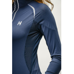 Polo 1/4 cremallera Horseware Stamina de manga larga Marino Azul marino