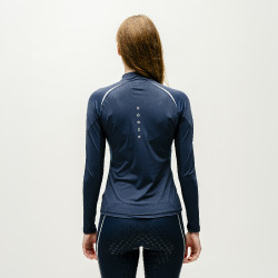 Polo 1/4 cremallera Horseware Stamina de manga larga Marino Azul marino