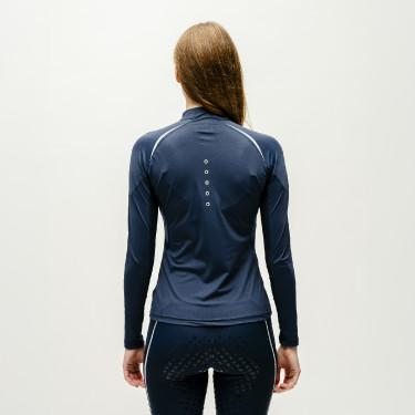 Polo 1/4 cremallera Horseware Stamina de manga larga Marino Azul marino