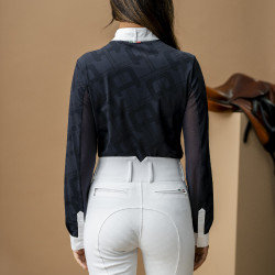 Polo de concurso Horseware AA Alcina de manga larga Carbón vegetal Gris