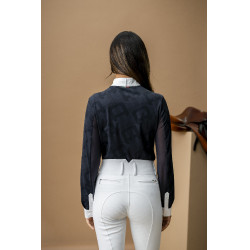 Polo de concurso Horseware AA Alcina de manga larga Carbón vegetal Gris