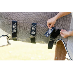 Camisa antimoscas Horseware Rambo Protector Fieldsafe Plata / marino Camisa antimoscas Horseware Rambo Protector Fieldsafe Plata / marino