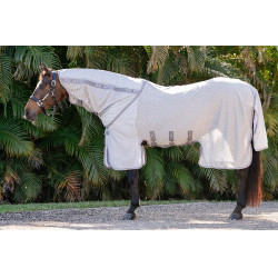 Cubrecuello antimoscas Amigo Horseware Bug Buster Plata / gris titanio / plata