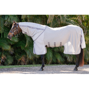 Cubrecuello antimoscas Amigo Horseware Bug Buster Plata / gris titanio / plata