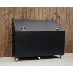 Contenedor de alimentos de aluminio Grooming Deluxe by Kentucky con ruedas Negro