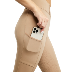 Legging Montar MoElaine logo corte láser full grip mujer Latté Marrón