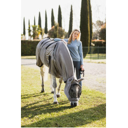 Máscara anti-moscas Eczema Horze Mountain Essence UV Gris claro