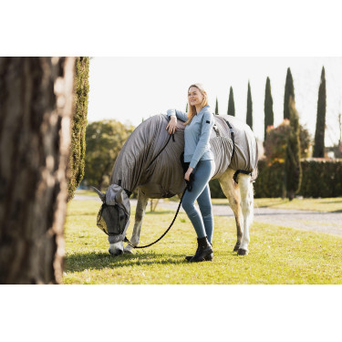 Máscara anti-moscas Eczema Horze Mountain Essence UV Gris claro