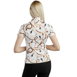 Polo de manga corta Montar estampado Haily Bridle para mujer Blanco