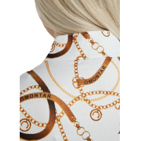 Polo de manga corta Montar estampado Haily Bridle para mujer Blanco