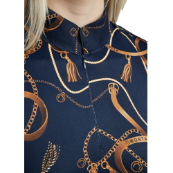 Polo de manga corta Montar estampado Haily Bridle para mujer Marino Azul marino