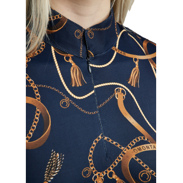 Polo de manga corta Montar estampado Haily Bridle para mujer Marino Azul marino