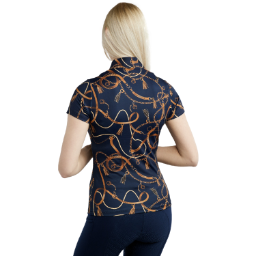 Polo de manga corta Montar estampado Haily Bridle para mujer Marino Azul marino